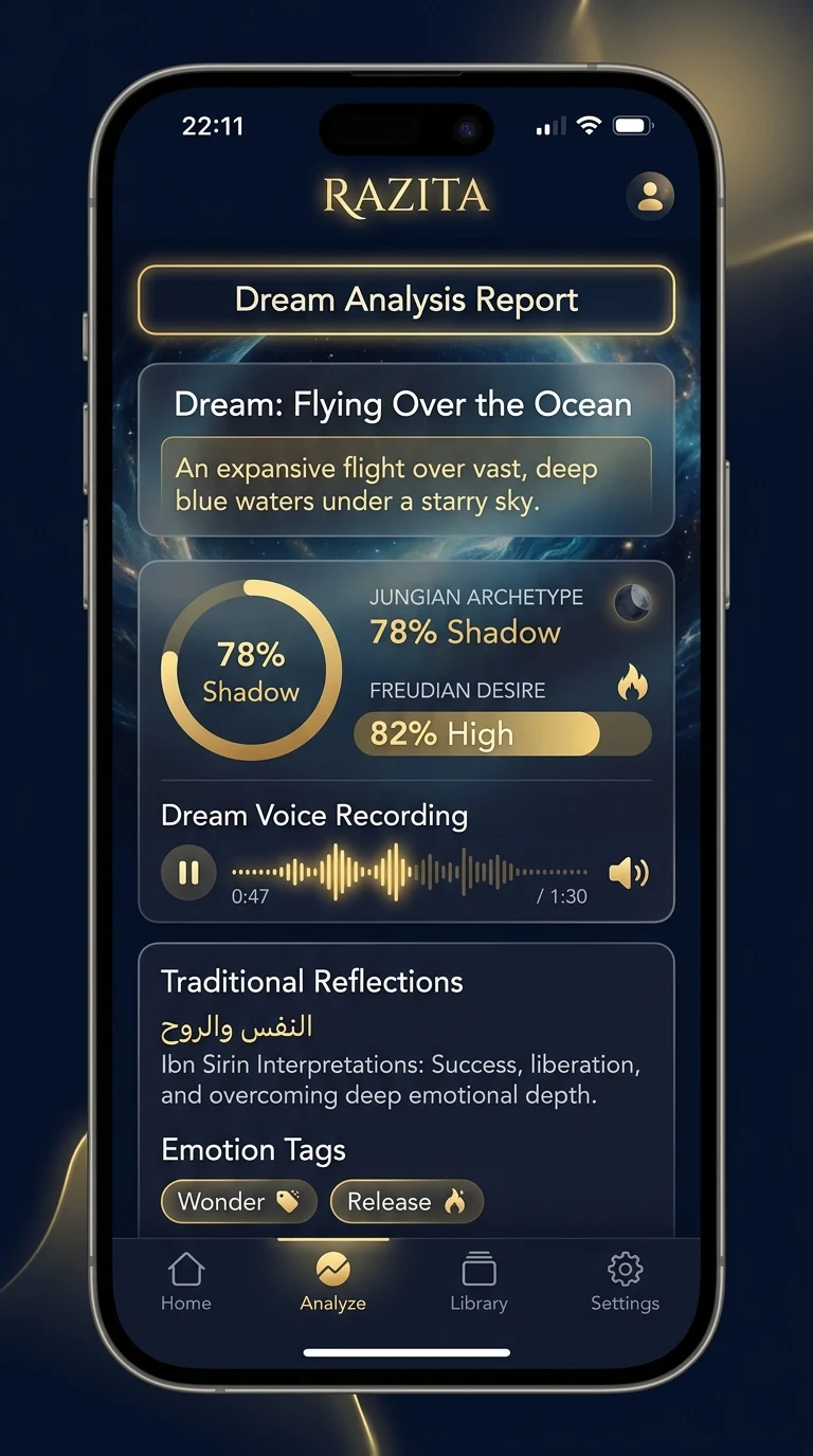 Razita Dream Analysis Mobile Report Screenshot in English
